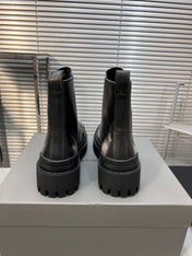 CHUNKY BOOTS IN BLACK MIX WHITE SMOOTH CALFSKIN