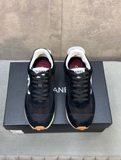 CHANEL 26S RUNNING SNEAKERS IN BLACK SUEDE AND MESH CC LOGO