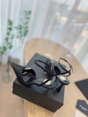 HIGH SLINGBACK 75 MM IN BLACK CALFSKIN