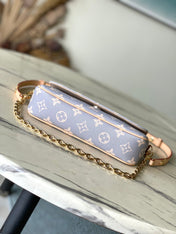 IVY 23 IN GRAY CREAM MONOGRAM TRIANON CANVAS GOLD HARDWARE