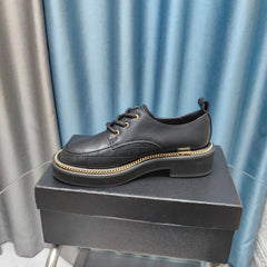 OXFORD SHOES IN BLACK SHEEPSKIN