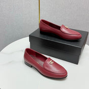CC LOAFERS 25S IN DARK RED CALFSKIN GOLD HARDWARE WITH STONES
