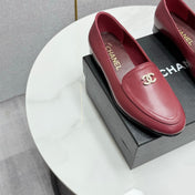 CC LOAFERS 25S IN DARK RED CALFSKIN GOLD HARDWARE WITH STONES