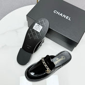 CC FLAT MULE 25S IN BLACK CALFSKIN STYLE 4