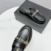 CC FLAT MULE 25S IN BLACK CALFSKIN STYLE 2