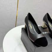 CC HIGH HEEL 25S IN BLACK LAMBSKIN AND SUEDE WITH PEARL HEEL STYLE 5