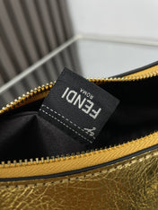 FENDIGRAPHY MEDIUM 29 IN GOLD METALLIC SMOOTH LAMBSKIN GOLD HARDWARE