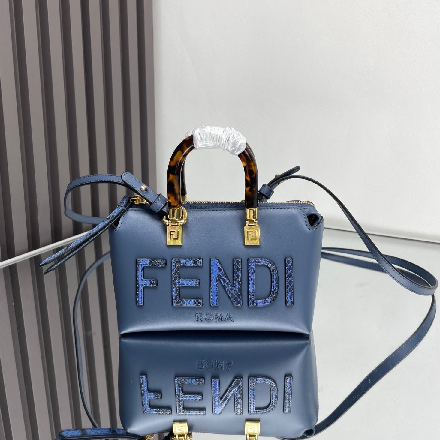 BY THE WAY MINI 18 IN AEGEAN BLUE LAMBSKIN GOLD HARDWARE