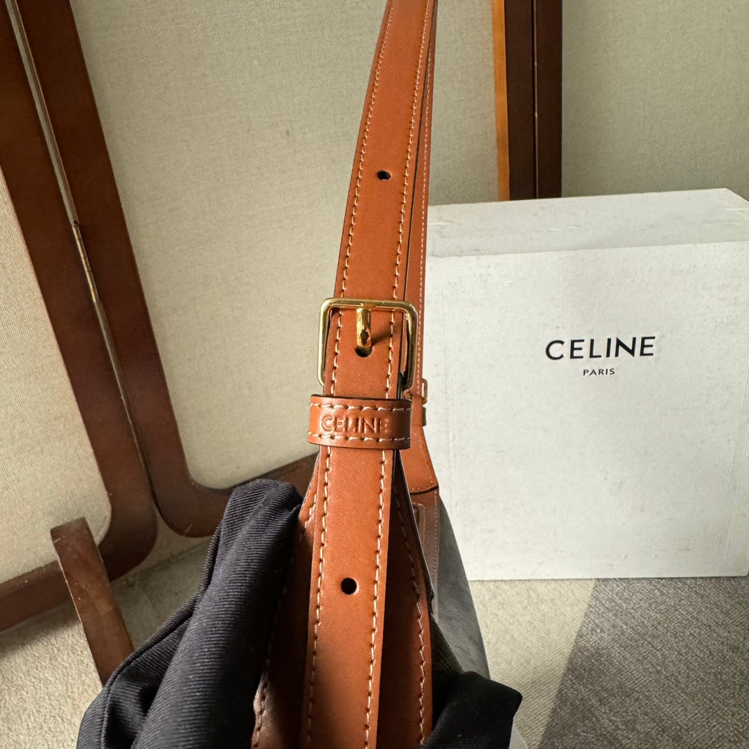 SMALL HELOÏSE BAG CUIR 22 IN BLACK TRIOMPHE CANVAS