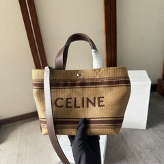 CELINE TOTE BAG 31 IN BROWN RAFFIA CABAS