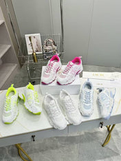 CD CHORONO SNEAKER IN WHITE AND LIGHT GREEN MESH