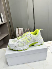 CD CHORONO SNEAKER IN WHITE AND LIGHT GREEN MESH