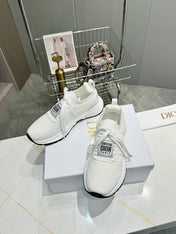 CD RUN SNEAKER IN WHITE MESH FABRIC TWO-TONE SOLE