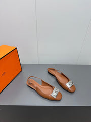 INNOCENTE SLINGBACK IN BRONZE BROWN CALFSKIN