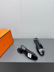 INNOCENTE SLINGBACK IN BLACK CALFSKIN