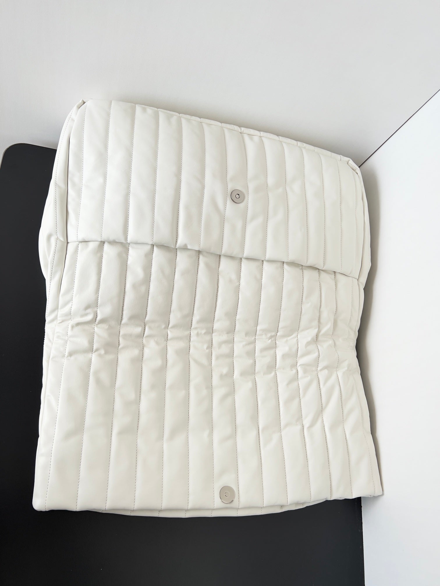 MONACO BAG 43 IN WHITE QUILTED THIN CALFSKIN SILVER HARDWARE