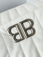 MONACO BAG 43 IN WHITE QUILTED THIN CALFSKIN SILVER HARDWARE