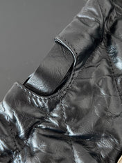 CRUSH LARGE TOTE BAG 46 IN BLACK QUILTED CALFSKIN SILVER HARDWARE