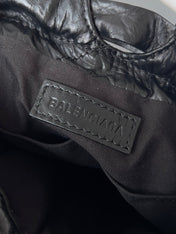 CRUSH TOTE BAG 20 IN BLACK QUILTED CALFSKIN SILVER HARDWARE