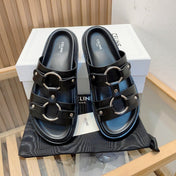DAD SANDALS BLACK CALFSKIN