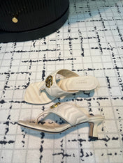 GG THONG SANDALS 55 WHITE CALKSKIN