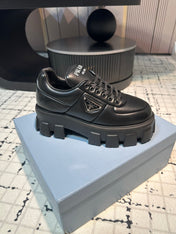 PRA MONOLITH BRUSHED LACE-UP SHOES BLACK LAMBSKIN