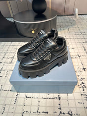 PRA MONOLITH BRUSHED LACE-UP SHOES BLACK LAMBSKIN