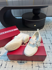 VIV' RUN BALLERINAS IN WHITE FABRIC