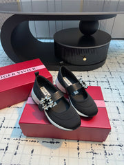 VIV' RUN BALLERINAS IN BLACK FABRIC