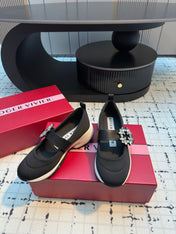 VIV' RUN BALLERINAS IN BLACK FABRIC