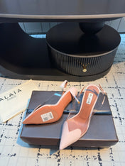 ALAIA HIGH SLINGBACK 25S 90 MM IN LIGHT PINK CALFSKIN