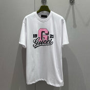 Gucci 25 Print Short Sleeve T-shirt Pink White Cotton