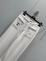 CC 25 Straight Jeans White Cotton