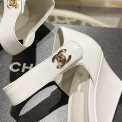 cc ballet 6cm white black wedge heel