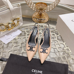 HIGH SLINGBACK 5 CM IN SEPIA TAN CALFSKIN