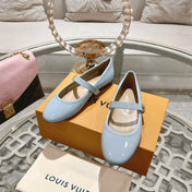 MARY JANE SHOES IN BLUE PASTEL PATENT CALFSKIN