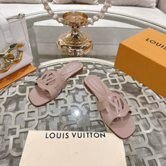 ISOLA FLAT SLIDE IN DUSTY PINK CALFSKIN