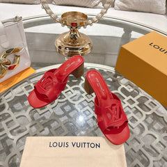 ISOLA HIGH 55 MM MULE IN CHERRY RED CALFSKIN