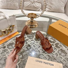 ISOLA HIGH 55 MM MULE IN PENNY BROWN CALFSKIN