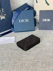 ZIPPED MINI WALLET 10 IN BLACK MONOGRAM OBLIQUE JACQUARD