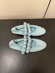 ALAIA SPHERE BALLET FLATS IN LIGHT BLUE LAMBSKIN