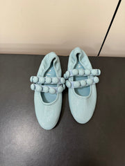 ALAIA SPHERE BALLET FLATS IN LIGHT BLUE LAMBSKIN