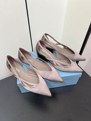 CUT-OUT BALLERINAS IN HAZELNUT BEIGE SATIN