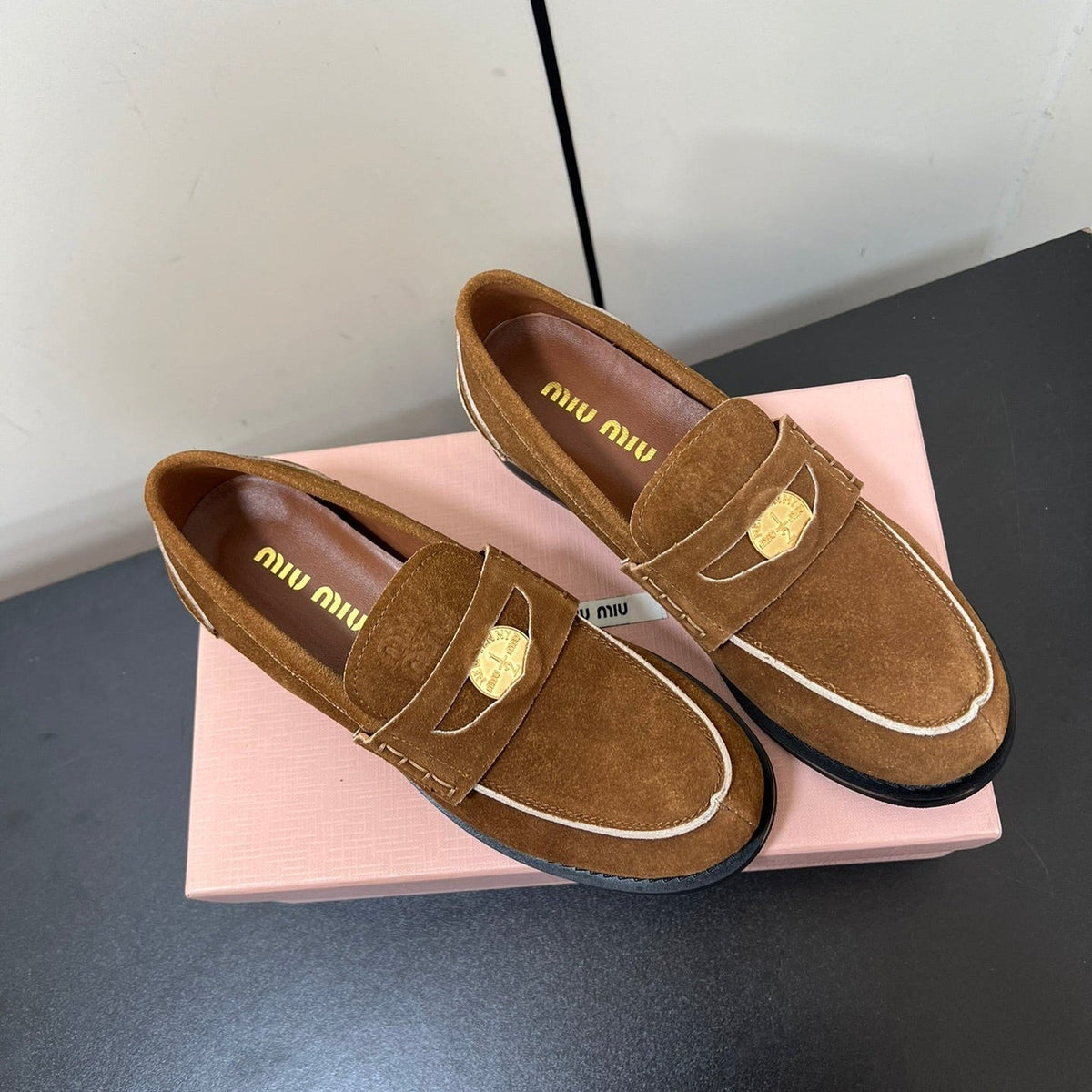 PENNY LOAFERS IN TAWNY BROWN SUEDE
