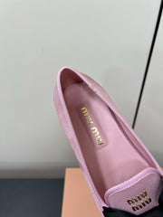 LOAFERS WITH BOW IN PINK SUEDE