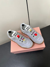 TYRE SNEAKERS IN GREY TECHNICAL FABRIC AND SUEDE WITH STICKER