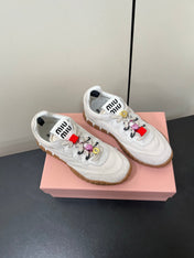 TYRE SNEAKERS IN OFF WHITE TECHNICAL FABRIC AND SUEDE WITH STICKER