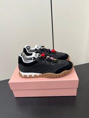 TYRE SNEAKERS IN BLACK TECHNICAL FABRIC AND SUEDE WITH STICKER