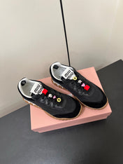 TYRE SNEAKERS IN BLACK TECHNICAL FABRIC AND SUEDE WITH STICKER
