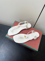 LP MINDIL SANDAL IN WHITE LAMBSKIN